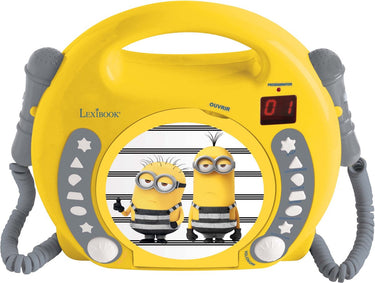 Lexibook de minions draagbare cd-speler met 2 meezingmicrofoons