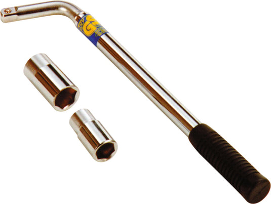 Carpoint telescopische wielmoersleutel – 17 19 21 23 mm – inclusief doppenset – telescopisch - uitschuifbaar tot 535mm