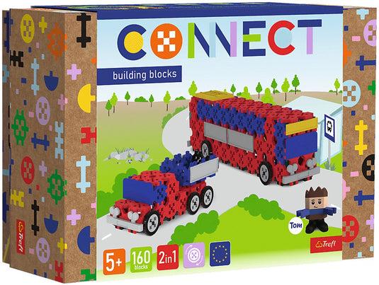 Trefl bouwblokken connect m bus pick-up fsc mix 70% speelgoed.