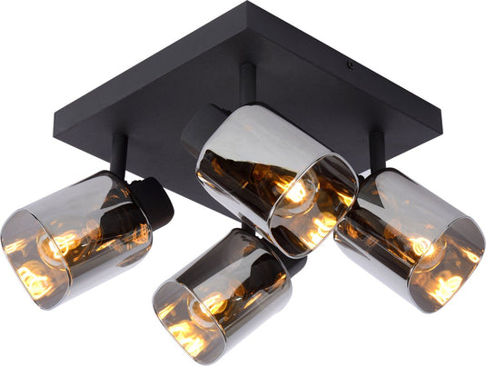 Lucide alion - plafondspot (plafondlamp) - 4xe14 - zwart