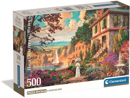 Clementoni legpuzzel victorian promenade - puzzel 500 stukjes - high quality collection puzzle - compact box - legpuzzels en puzzels voor volwassenen