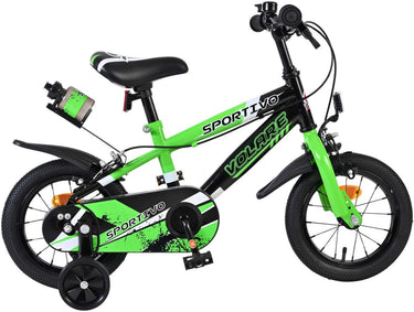 Volare sportivo kinderfiets - jongens - 12 inch - groen zwart - twee handremmen