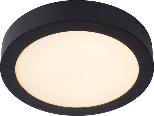 Lucide brice-led - plafonnière (plafondlamp) badkamer - ø 24 cm - led dimbaar - 1x15w 3000k - ip44 - zwart