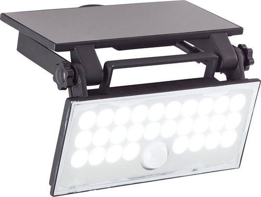Brilliant luton - buiten wandlamp - led 6w - solar - 1000 lm - 4100k - draaibaar - sensor - ip65 - zwart