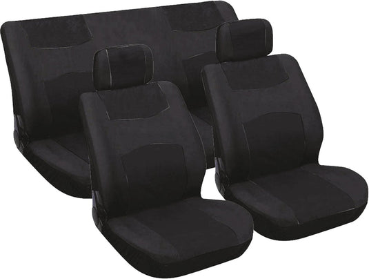 Carpoint stoelhoesset autostoel bekleding 6 delig universeel - zwart