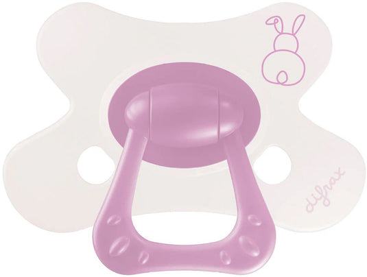 Difrax natural fopspeen - 6+ mnd - berry pink bunny