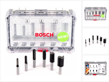 Bosch accessoires 6-delige rechte freesset - schachtdiameter 8 mm - 2607017466