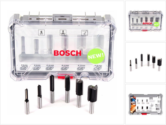 Bosch accessoires 6-delige rechte freesset - schachtdiameter 8 mm - 2607017466