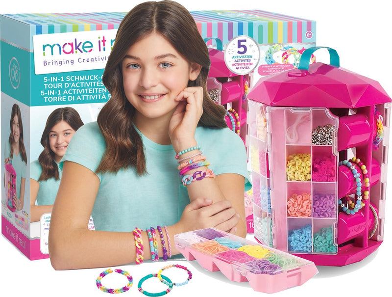Load image into Gallery viewer, Make it real - 5-in-1 sieraden toren - mix match en maak 41 kleurrijke armbanden
