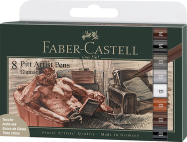 Faber-castell tekenstift - pitt artist pen - 8-delig - classic - fc-167172