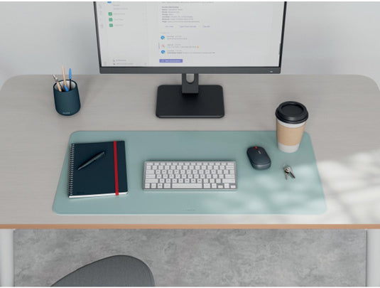 Leitz grote bureau onderlegger 80×40 cm – anti-slip - bureaumat - waterdicht – voor toetsenbord muis - mint