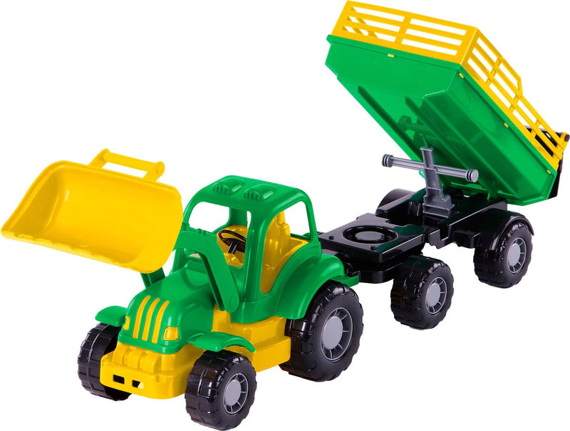 Load image into Gallery viewer, Cavallino klassieke tractor met kiep aanhangwagen, 66cm
