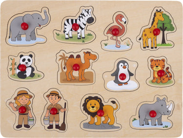 Noppenpuzzel dierentuin - 12st.
