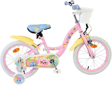Disney Stitch Kinderfiets - Meisjes - 16 inch - Crème Koraal Blauw