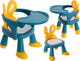Merkloos sans marque baby kinderstoel - eetstoel - tafel om te eten en spelen - konijn - blauw geel - speeltafel - eettafel