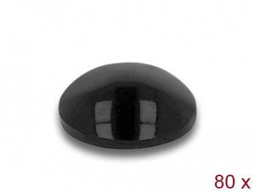 Delock rubber feet round self-adhesive 6 x 2 mm 80 pieces black
