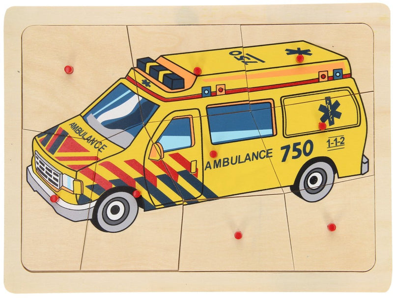 Load image into Gallery viewer, Playwood houten puzzel ambulance 112 hout

