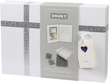 Dooky 2d baby hand- en voetafdruk lijst met memory box – foto en klei afdrukken – huidvriendelijk eenvoudig te maken – kraam- of cadeau geschenk