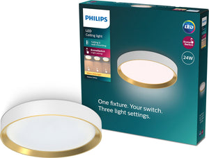 Philips plafondlamp - sceneswitch lichttechnologie - 24w - warmwit licht - wit design