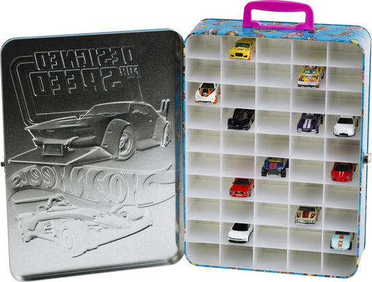 Klein toys hot wheels verzamelkoffer - geschikt voor max. 50 auto's - 26x8,5x37,5 cm - blauw