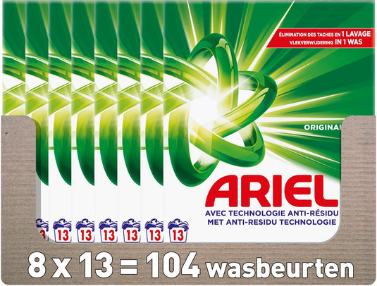 Ariel snel oplosbaar waspoeder original - 8 x 13 wasbeurten - 8 x 715 gram