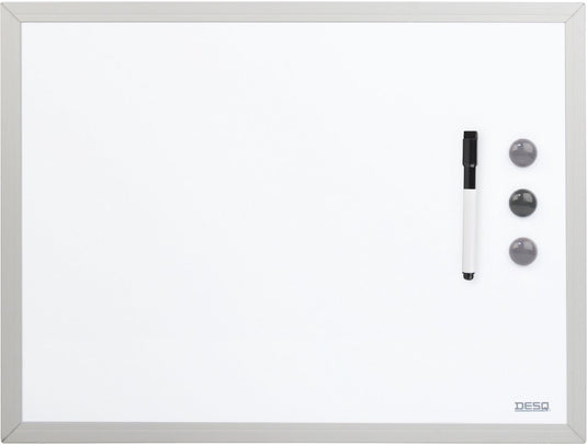 Desq ® whiteboard - magnetisch - wit - aluminium omlijsting - 30 x 40 cm