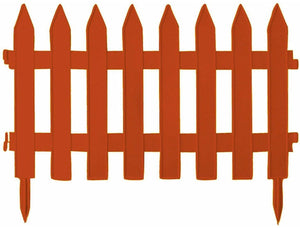 Prosperplast tuinhekjes - 7x stuks - kunststof - 320 cm - terra - borderrand - tuinafscheiding