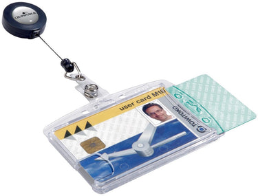 Durable kaarthouder - 8,5 x 5,4 cm - inclusief badge reel - 10 stuks