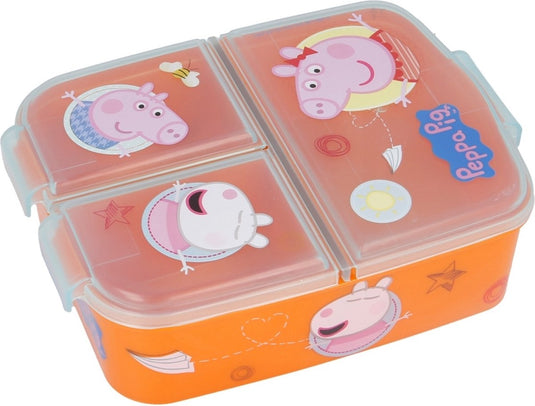 Disney lunchtrommel met compartimenten peppa pig 19,5 x 16,5 x 6,7 cm polypropyleen