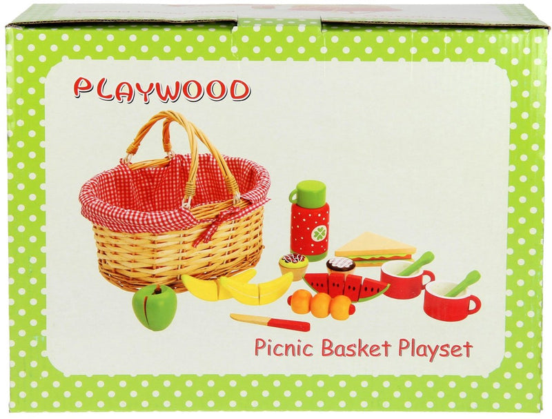 Load image into Gallery viewer, Playwood - rieten picknickmand inclusief inhoud
