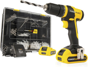 Powerplus accu klopboormachine powxb10070 - 3 in 1: boren hamerboren en schroeven, 20 v boormachine, 30 nm, links en rechts schroeven, incl. 2 accu's 1.5 ah en 1 lader, 362 accessoires
