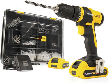 Powerplus accu klopboormachine powxb10070 - 3 in 1: boren hamerboren en schroeven, 20 v boormachine, 30 nm, links en rechts schroeven, incl. 2 accu's 1.5 ah en 1 lader, 362 accessoires