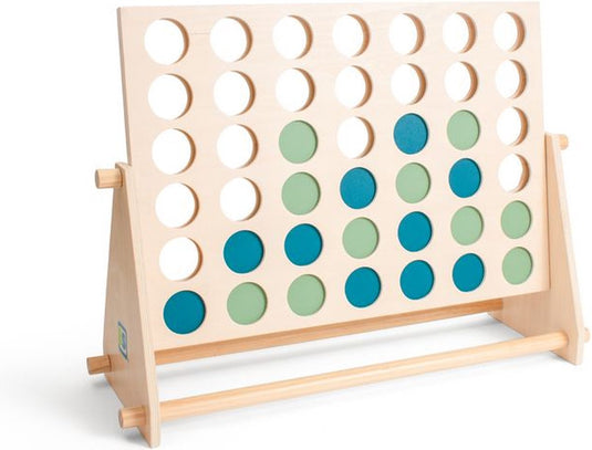 Bs toys 4 bij elkaar vier bij elkaar xl – houten buitenspel familiespel – groen blauw - vanaf 6 jaar