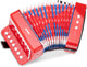 Woet ® speelgoed accordeon voor kinderen - speelgoedinstrument - rood - inclusief muziekboekje met 8 liedjes - vanaf 3 jaar