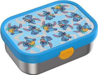 Mepal rvs bento lunchbox campus - 750 ml - broodtrommel met vakjes voor kinderen - geschikt voor 4 boterhammen - lunchbox rvs - stitch