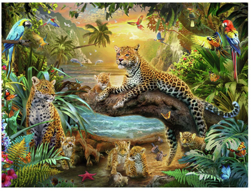Load image into Gallery viewer, Ravensburger puzzel luipaarden in de jungle - legpuzzel - 1500 stukjes

