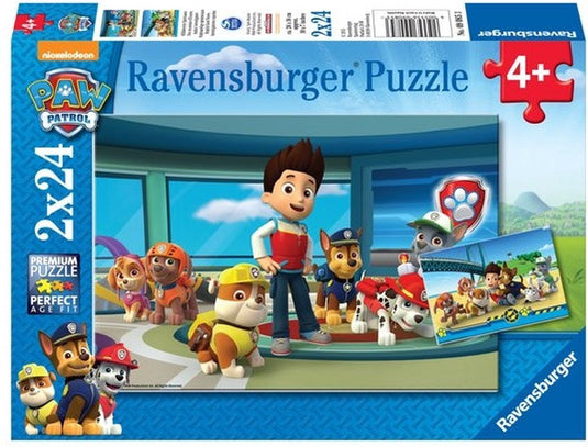 Ravensburger puzzel paw patrol: hulpvaardige speurneuzen - 2x24 stukjes - kinderpuzzel