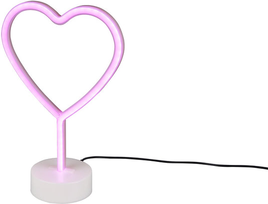 Rl live your light reality heart - tafellamp - wit - incl. 1x smd 1,5 w - usb-aansluiting - niet dimbaar - geschikt voor accuvoeding