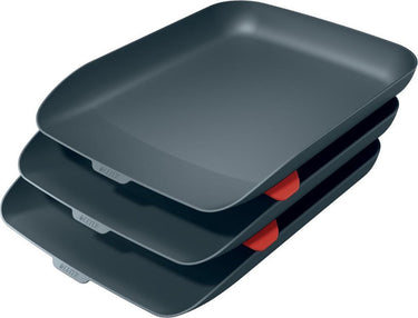 Leitz cosy set van 3 brievenbakken - brievenbakjes voor a4- en c4-formaten - ideaal voor thuiskantoor thuiswerken - fluweel grijs