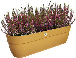 Elho vibia campana easy hanger xxl 70 - plantenbak voor balkon - balkonbak - 100% gerecycled plastic - l69 x b26.8 x h23.7 cm - honinggeel