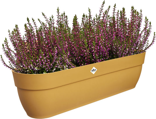 Elho vibia campana easy hanger xxl 70 - plantenbak voor balkon - balkonbak - 100% gerecycled plastic - l69 x b26.8 x h23.7 cm - honinggeel