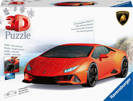 Ravensburger lamborghini huracan evo arancio - 3d puzzel
