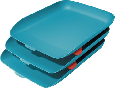 Leitz cosy set van 3 brievenbakken - brievenbakjes voor a4 en c4 formaten - sereen blauw