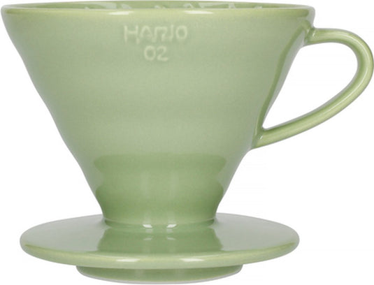 Hario v60 dripper - 02 size - keramiek - smokey groen