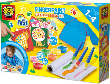 Ses creative - mijn eerste vingerverf creatie – mega knutselset voor kinderen vanaf 1 jaar - inclusief verf en kleurkaarten - perfect voor kleine kunstenaars
