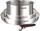 Tefal ingenio emotion l896s453 – 4-delige pannenset – inox 2 braadpannen 1 steelpan – afneembare handgreep – stapelbaar – inductiegeschikt – ovenbestendig – compact kookgerei