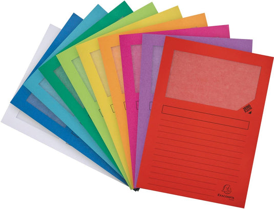 Exacompta l-map met venster forever geassorteerde kleuren pak van 10 stuks