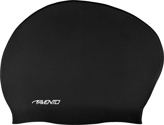 Avento badmuts voor lang haar - zwart - volwassene - siliconen