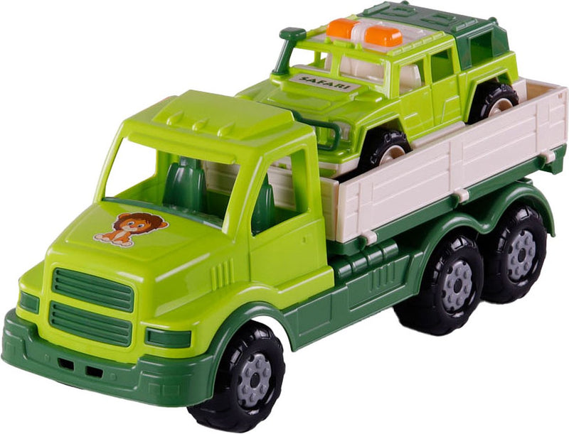 Load image into Gallery viewer, Cavallino xl torpedo vrachtwagen met survival jeep groen, 44,5cm
