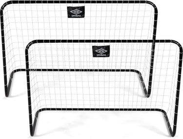 Umbro dunlop voetbaldoel 78 x 56 x 45 cm - voetbaldoeltjes set van 2 - voetbalgoals voor kinderen - snelle montage - voetbal goal - voetbal training goals binnen en buiten gebruik - kunststof - zwart